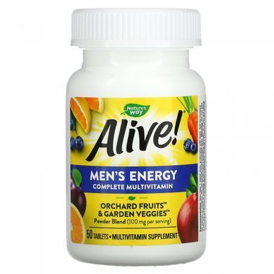 Мультивітаміни для чоловіків Nature's Way (Alive! Multivitamin-multimineral) 50 таблеток