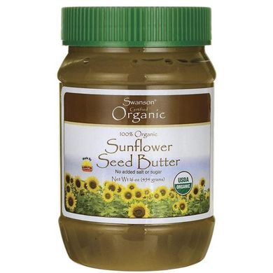 100% органічна соняшникова олію, 100% Organic Sunflower Seed Butter, Swanson, 454 г