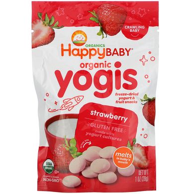 Живий йогурт з полуницею органік Happy Family Organics (Yogurt) 28 г