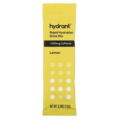 Hydrant, Суміш для швидкого зволоження напою + 100 мг кофеїну, лимона, 12 пакетів, 0,28 унції (7,8 г) кожен