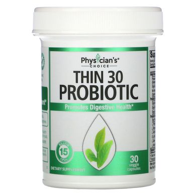 Тонкі 30 пробіотиків, Thin 30 Probiotic, Physician's Choice, 15 мільярдів, 30 вегетаріанських капсул