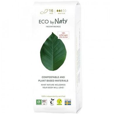 Органічні прокладки без крилець на 2,5 краплі ECO BY NATY INCO Pads Mini Plus 16 шт