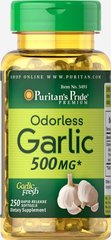 Чеснок без запаха, Odorless Garlic, Puritan's Pride, 500 мг, 250 капсул купить в Киеве и Украине