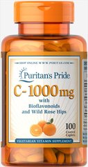 Вітамін C з біофлавоноїдами і шипшиною Puritan's Pride (Vitamin C with bioflavonoids & rose hips) 1000 мг 100 капсул