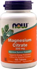 Магний цитрат Now Foods (Magnesium Citrate) 200 мг 100 таблеток купить в Киеве и Украине