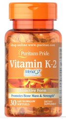 Витамин К-2 (MenaQ7), Vitamin K-2 (MenaQ7), Puritan's Pride, 100 мкг, 30 капсул купить в Киеве и Украине