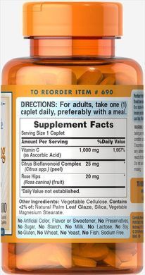 Vitamin C with bioflavonoids and rose hips Puritans Pride 1000 mg 100 capsules
