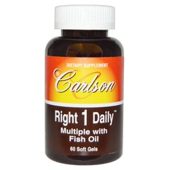 Мультивітаміни і риб'ячий жир Carlson Labs (Multiple with Fish Oil) 60 капсул