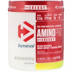 AminoPro з енергією, лимон і лайм з кофеїном, Dymatize Nutrition, 270 г