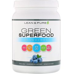 Зелений суперпродукт, чорниця, Green Superfood, Blueberry, Lean,Pure, 461 г