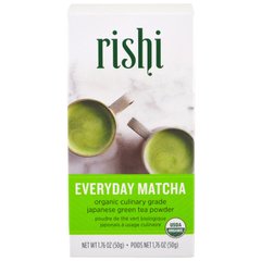 Органічний порошковий чай маття для щоденного використання, Rishi Tea, 1,76 унцій (50 г)