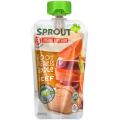 Sprout Organic, Детское питание, от 8 месяцев и старше, корнеплоды, яблоко с говядиной, 4 унции (113 г) купить в Киеве и Украине