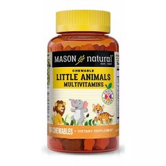 Мультивітаміни для дітей Mason Natural (Little Animals Multivitamins) 60 жувальних таблеток