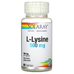 Лизин Solaray (L-Lysine) 500 мг 60 капсул купить в Киеве и Украине