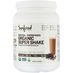 Смузі з протеїном і Суперфуд Sunfood (Protein + Superfoods Organic Super Shake) 227 г з шоколадним смаком