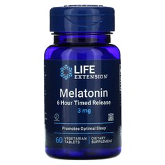 Мелатонин 6-часовой Life Extension (Melatonin 6 Hour Timed Release) 3 мг 60 таблеток купить в Киеве и Украине