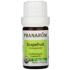 Ефірна олія, грейпфрут, Essential Oil, Grapefruit, Pranarom, 5 мл