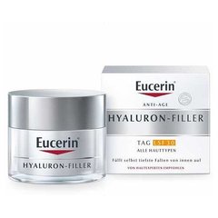 Денний крем проти зморшок для всіх типів шкіри з SPF 30, Anti-Wrinkle Day Cream For All Skin Types With SPF 30, Hyaluron Filler, Hyaluron Filler, Eucerin, 50 мл