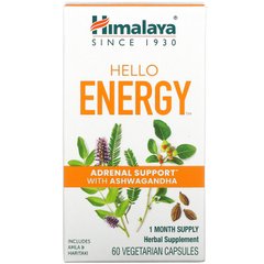 Himalaya, Hello Energy, підтримка надниркових залоз з ашвагандхою, 60 вегетаріанських капсул