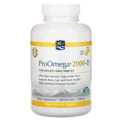 Омега-3 + вітамін D-3 Nordic Naturals (ProOmega 2000-D) 1250 мг 120 капсул зі смаком лимона