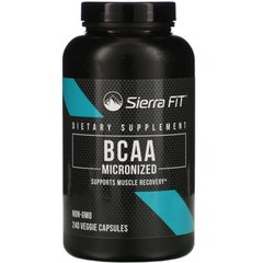 Мікронізовані BCAA, амінокислоти з розгалуженим ланцюгом, Micronized BCAA, Branched Chain Amino Acids, Sierra Fit, 1000 мг на порцію, 240 вегетаріанських капсул