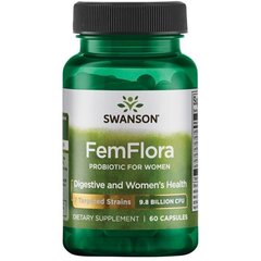 Пробіотики для жінок Swanson (FemFlora Probiotic for Women) 9,8 мільярдів КОЕ 60 капсул