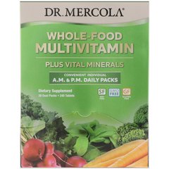 Мультивітаміни з натуральних продуктів Dr. Mercola (Multivitamin) 30 подвійних пакетів