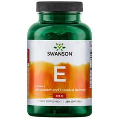 Витамин Е - Натуральный, Vitamin E - Natural, Swanson, 400 МЕ, 250 капсул купить в Киеве и Украине
