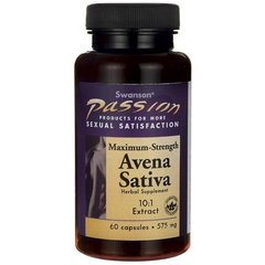 Max Strength Avena Sativa Male Stamina, Swanson, 575 мг, 60 капсул