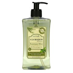 Рідке мило для рук і тіла A La Maison de Provence (Hand and Body Liquid Soap Rosemary Mint) 500 мл розмарин і м'ята