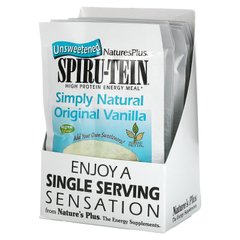 Nature's Plus, Spiru-Tein, енергетична добавка з високим вмістом протеїну, зі смаком ванілі, 8 пакетів, по 23 г (0,8 унції)