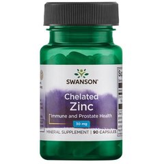 Гліцинат хелатованих цинку Альбіон, Albion Chelated Zinc Glycinate, Swanson, 30 мг, 90 капсул