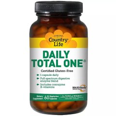 Мультивітаміни для дорослих з залізом Country Life (Daily Total One) 60 желатинових капсул