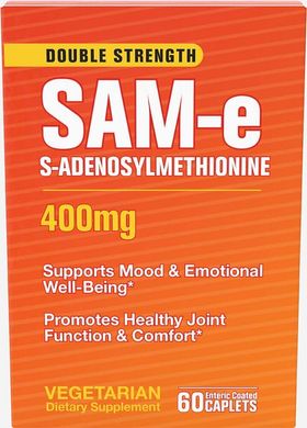 Дієтична добавка SAM-е, SAM-e, Puritan's Pride, 400 мг, 60 таблеток