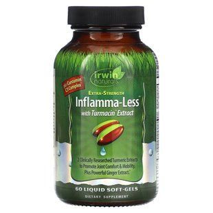 Irwin Naturals, протизапальна дія, з екстрактом турмацину, посиленої дії, 60 капсул із рідиною
