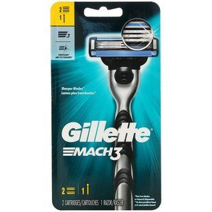 Бритва и касеты Mach3, Gillette, 1 бритва + 2 кассеты купить в Киеве и Украине