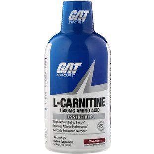 Жидкий L-Карнитин GAT (L-Carnitine) 1500 мг 473 мл с ягодным вкусом купить в Киеве и Украине
