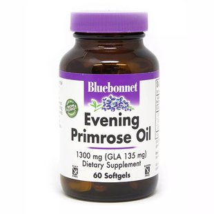 Масло примулы вечерней Bluebonnet Nutrition (Evening Primrose Oil) 1300 мг 60 желатиновых капсул купить в Киеве и Украине