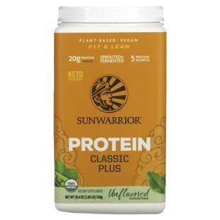 Classic Plus Protein, органический, на растительной основе, натуральный, Sunwarrior, 1,65 фунтов (750 г) купить в Киеве и Украине