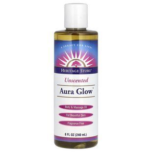 Body and massage oil unscented Heritage Store (Aura Glow) 240 ml
