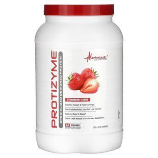Metabolic Nutrition, Protizyme, спеціалізований протеїн, полуничний крем, 910 г (2 фунти)