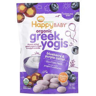 happyyogis, Греческий йогурт, черника и фиолетовая морковь, Happy Family Organics, 1 oz (28 г) купить в Киеве и Украине
