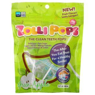Леденцы, яблоко, The Clean Teeth Pops, Green Apple, Zollipops, 87 г купить в Киеве и Украине