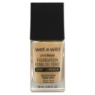 wet n wild, PhotoFocus, Foundation, Dewy, 1111524 Golden Beige, 0.95 fl oz (28 ml)