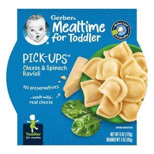 Gerber, Mealtime For Toddler, Pick-Ups, 12+ Months, Cheese & Spinach Ravioli, 6 oz (170 g) купить в Киеве и Украине