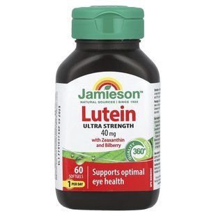Jamieson Vitamins, Lutein, Ultra Strength, 40 mg , 60 Softgels купить в Киеве и Украине