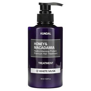 Уход за волосами, лечение, белый мускус, Honey & Macadamia, Kundal, 500 мл купить в Киеве и Украине