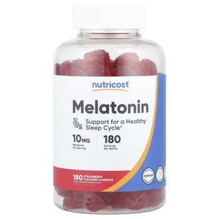 Nutricost, Melatonin Gummies, Strawberry, 10 mg, 180 Gummies купить в Киеве и Украине