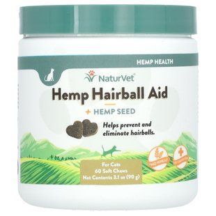 NaturVet, Hemp Hairball Aid + Hemp Seed, For Cats, 60 Soft Chews, 3.1 oz (90 g) купить в Киеве и Украине