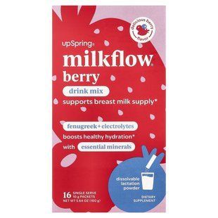 UpSpring, Milkflow&reg;, смесь для приготовления напитка, со вкусом ягод, 16 порционных пакетиков по 10 г (0,35 унции) купить в Киеве и Украине